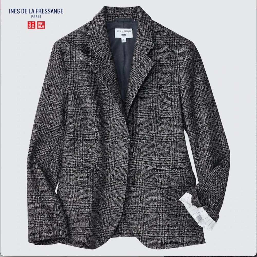 Uniqlo Gray Tweed Blazer Jacket L